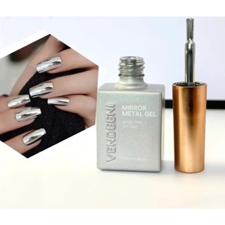  Sơn Gel Tráng Gương Vendeeni Metan Inox Bạc sơn gel metan bạc sơn móng tay 