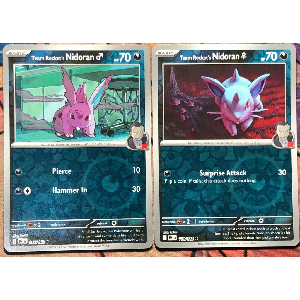 [KW2 Pokemon] [EN] Combo 2 Thẻ Team Rocket's Nidoran - 117/182, Team Rocket's Nidoran - 114/182 - DR
