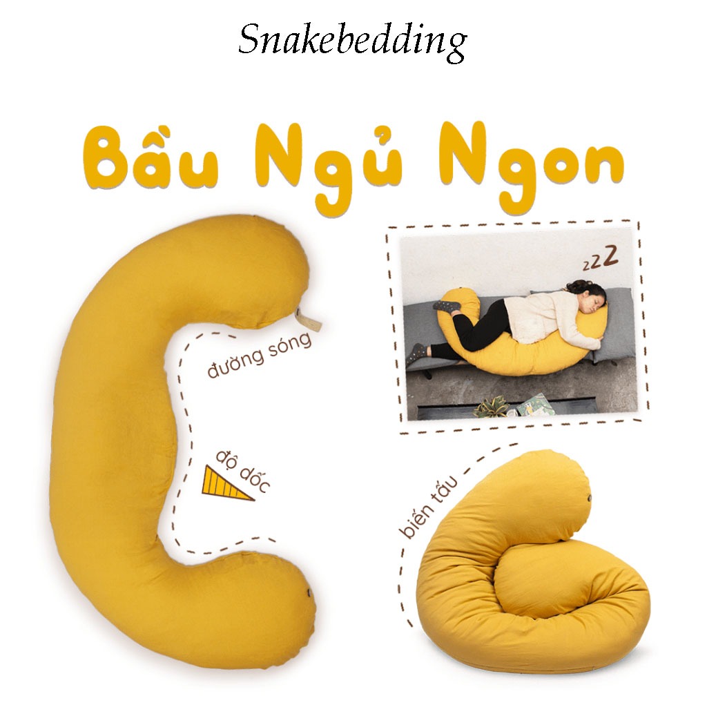 Gối bầu đa năng Snakebedding store chất liệu thoáng mát nhiều tư thế dùng