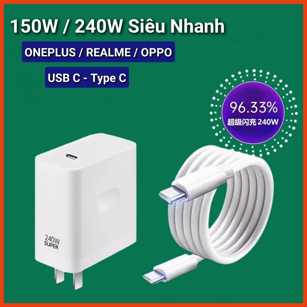 Bộ Sạc 150W / 240W Super Dart OPPO / ONEPLUS /  REALME USB C - Type C