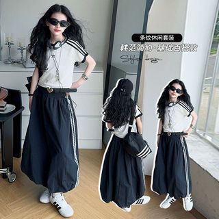  GV49 set váy bé gái lớn size130-170 22-45kg áo thun ngắn tay chân váy suông dài size đại kiểu dáng hàn quốc 