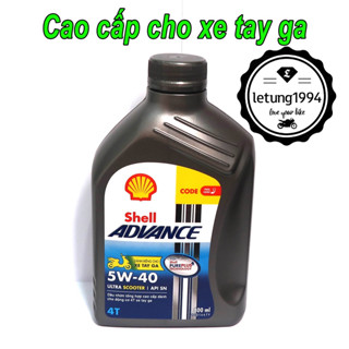 Nhớt SHELL xe tay ga 100% tổng hợp SHELL Advance Ultra Scooter 5w40 chính hãng