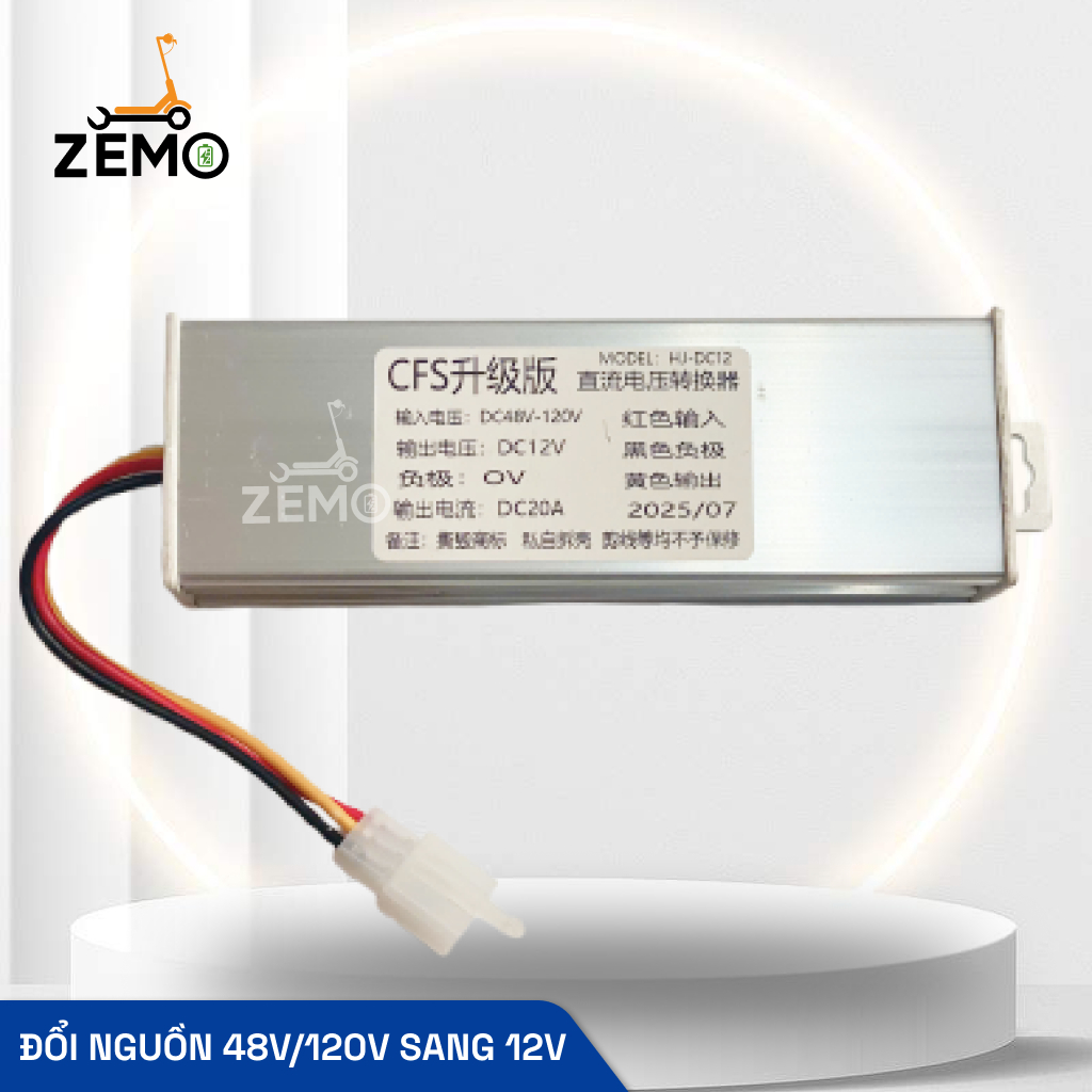 Đổi nguồn độ xe điện 48V - 120V sang 12V