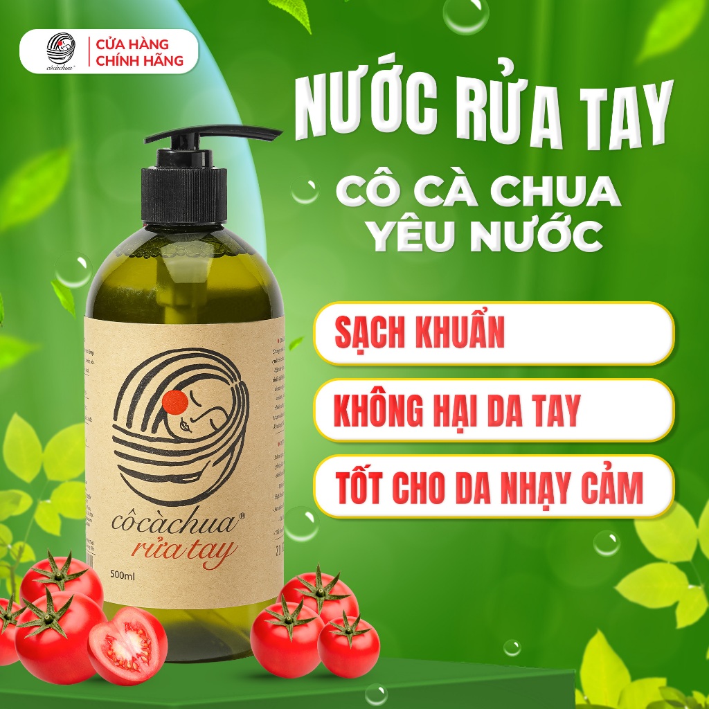 [ 500ml ] Nước Rửa Tay Thiên Nhiên Cô Cà Chua Yêu Nước Sạch KhuẩnĐậm Đặc An Toàn Cho Sức Khoẻ Nước Rửa Tay Sinh Học YN