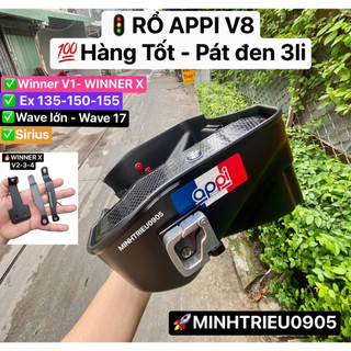  Rổ Appi V8 Bản CAO CẤP   PÁT ĐEN 3li   dày dặn cứng cáp cho Winner V1   Winner X   Exciter 135 15 155   Wave   Sirius 