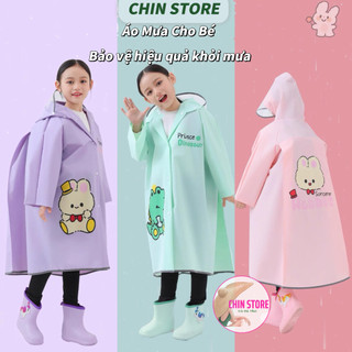 Áo Mưa Trẻ Em Bé Trai Và Bé Gái Chính Hãng Vải EVA Chống Mưa Khô Nhanh Có Che Balô Cho Bé 80-150cm