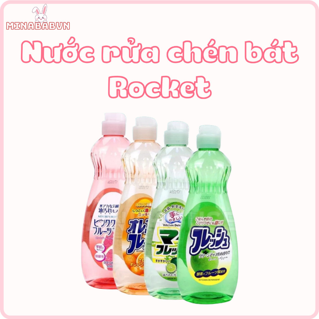 Nước rửa chén bát hữu cơ hương thơm tự nhiên  Rocket hàng nội địa Nhật Bản Minababyvn