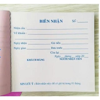 GIẤY BIÊN NHẬN 2 LIÊN