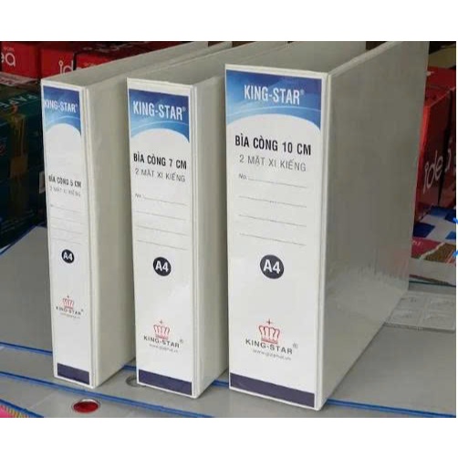 COMBO 5 CÁI Bìa binder nhẫn chữ D 2 còng 3 còng 4 còng lồng kiếng A4 Giai Phát 5cm 7cm 10cm KINGSTAR