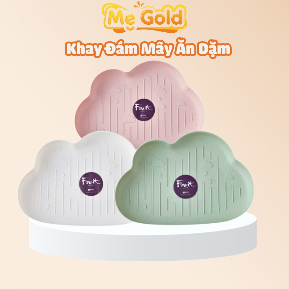 Khay Ăn Dặm Hình Đám Mây Cho Bé , Khay Ăn Dặm Hình Đám Mây Dụng Cụ Ăn Dặm 5 Màu Cho Bé