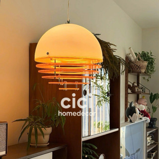 Có Sẵn - Đèn thả trần hoàng hôn màu cam, đèn acrylic trang trí phòng