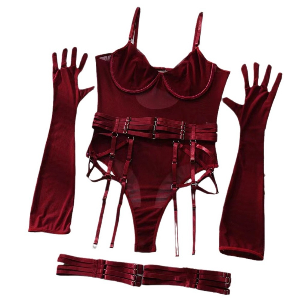 BS200 Bodysuit Sexy Có Gọng Không M.út Có Đai Nối Đùi Và Kèm Găng Tay Quyến Rũ | BigBuy360 - bigbuy360.vn