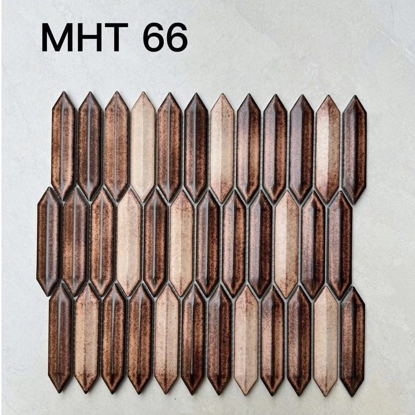 Gạch mosaic que diêm màu nâu nude- gạch mosaic trang trí bếp,quán cafe...(kho Sg)