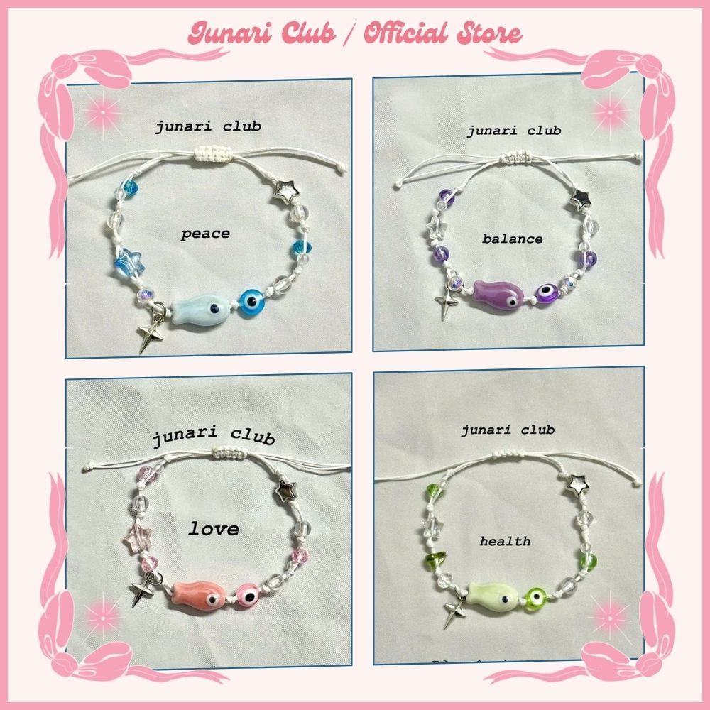 Vòng tay hình con cá - Evil eye and evil eye fish bracelet - Vòng năng lượng Junari Club