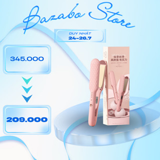 Máy Ép Tóc Hơi Nước Mini Hàn Quốc Tự Động 3 Trong 1 Uốn Tóc Duỗi Tóc Làm Tóc Xoăn 5 Mức Nhiệt Làm Nóng Nhanh Có Ion Âm