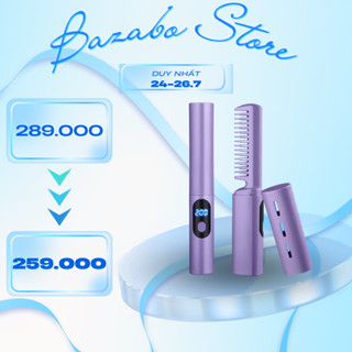 Lược Điện Duỗi Tóc Mini Không Dây Ion Âm, Lược 3D Phủ Gốm 3 Mức Nhiệt Pin 4000mAh Duỗi Nhanh 2 Phút Nhỏ Gọn Mang Đi