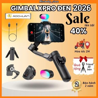 Gimbal smart Xpro đen 2026, gimbal AOCHUAN chống rung 3 trục, gimbal chống rung pin 3200 mAH