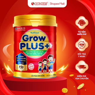  Sữa GrowPLUS+ Đỏ Lon 850g Hỗ Trợ Tăng Cân Tiêu Hóa Tốt Phát Triển Chiều Cao Cho Bé Trên 1+- Bibomart 