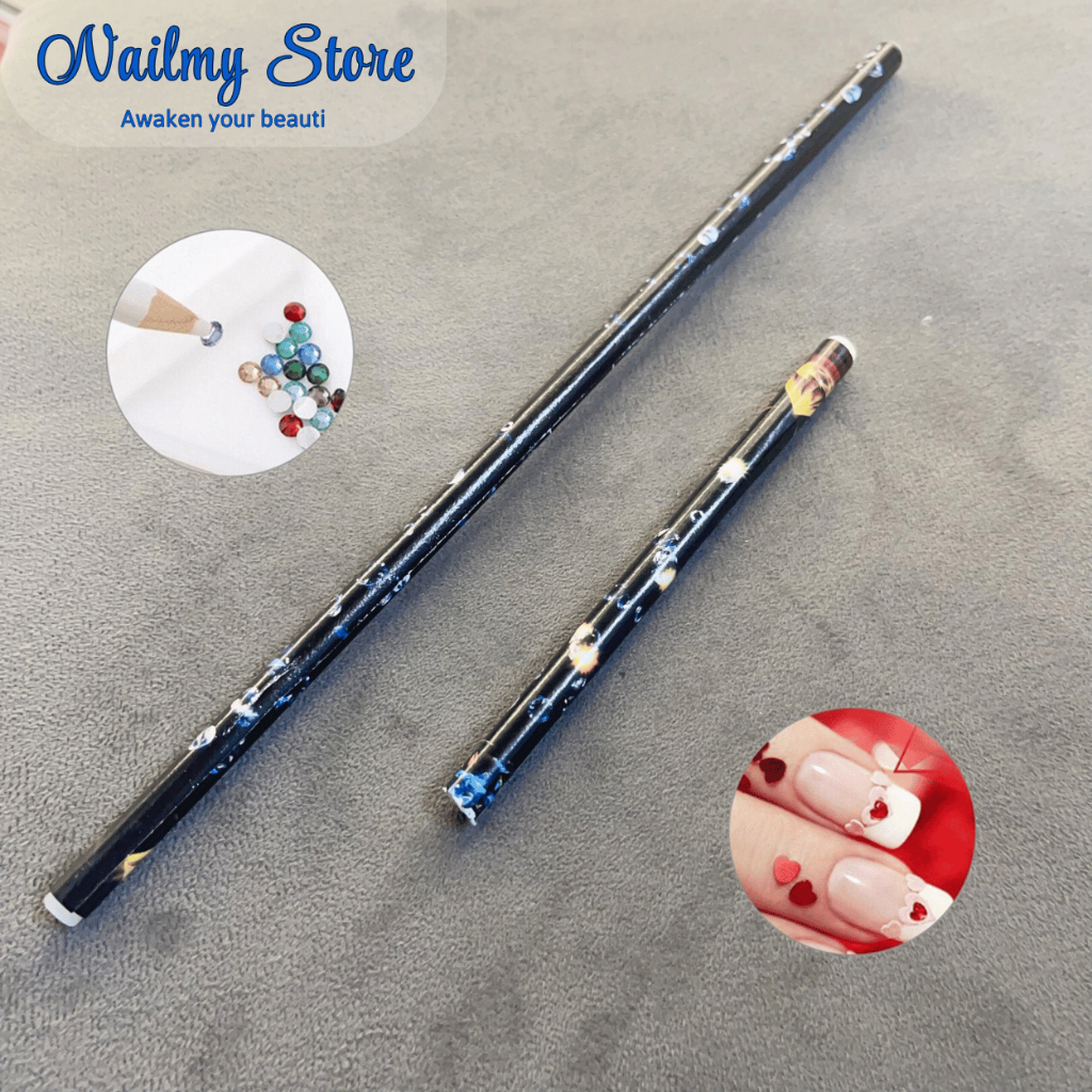 Bút sáp chấm đá nail (2 chiếc), bút trang trí móng tay