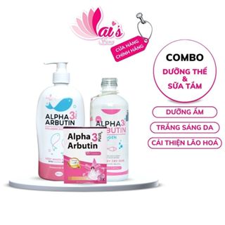 Sữa Tắm Alpha Arbutin Dưỡng Trắng Da Mờ Thâm 3 Plus Collagen Bath Cream Thái Lan