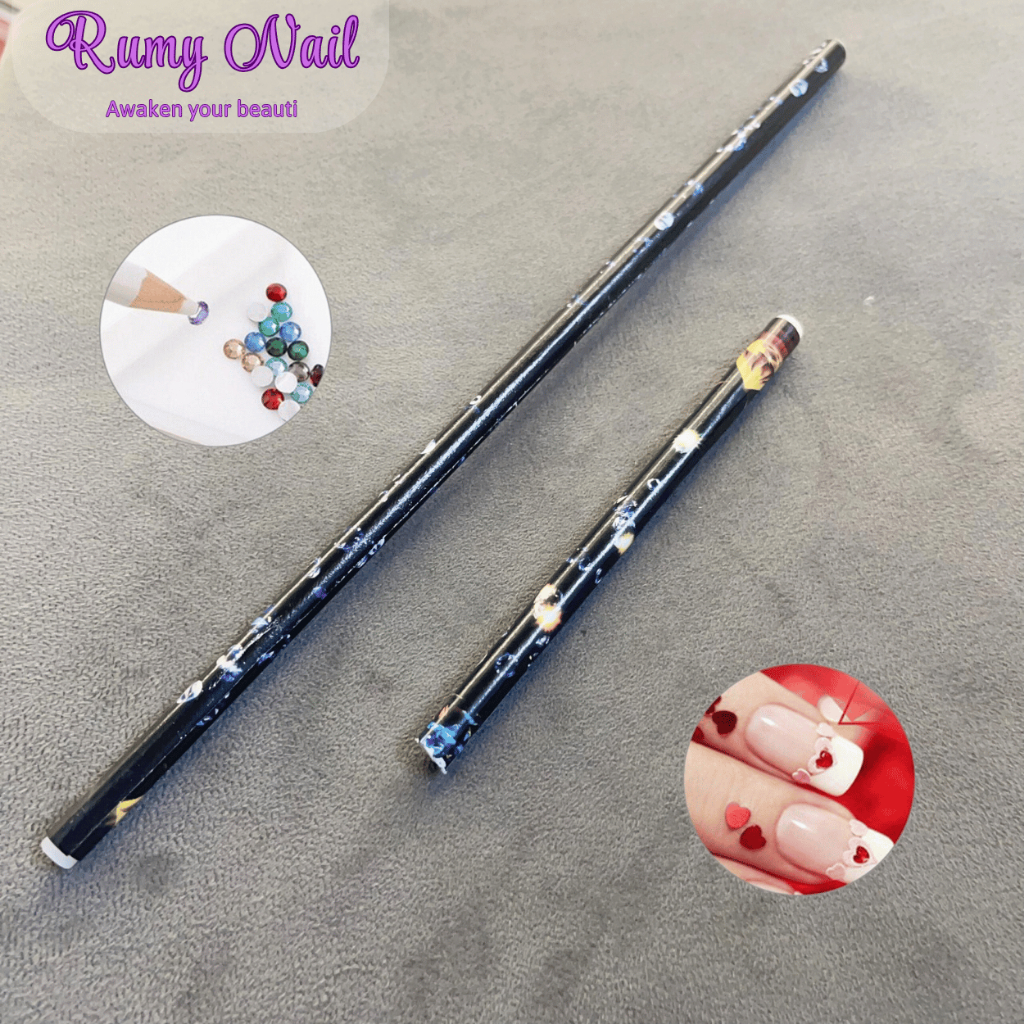Bút sáp chấm đá nail (2 chiếc), bút trang trí móng tay