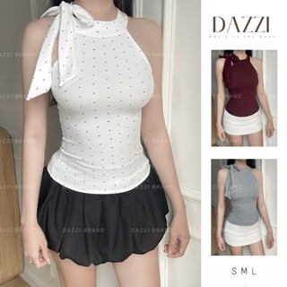 [DEAL MỞ BÁN] Áo thun yếm ba lỗ buộc nơ cổ chất cotton mịn DAZZI women [A048]