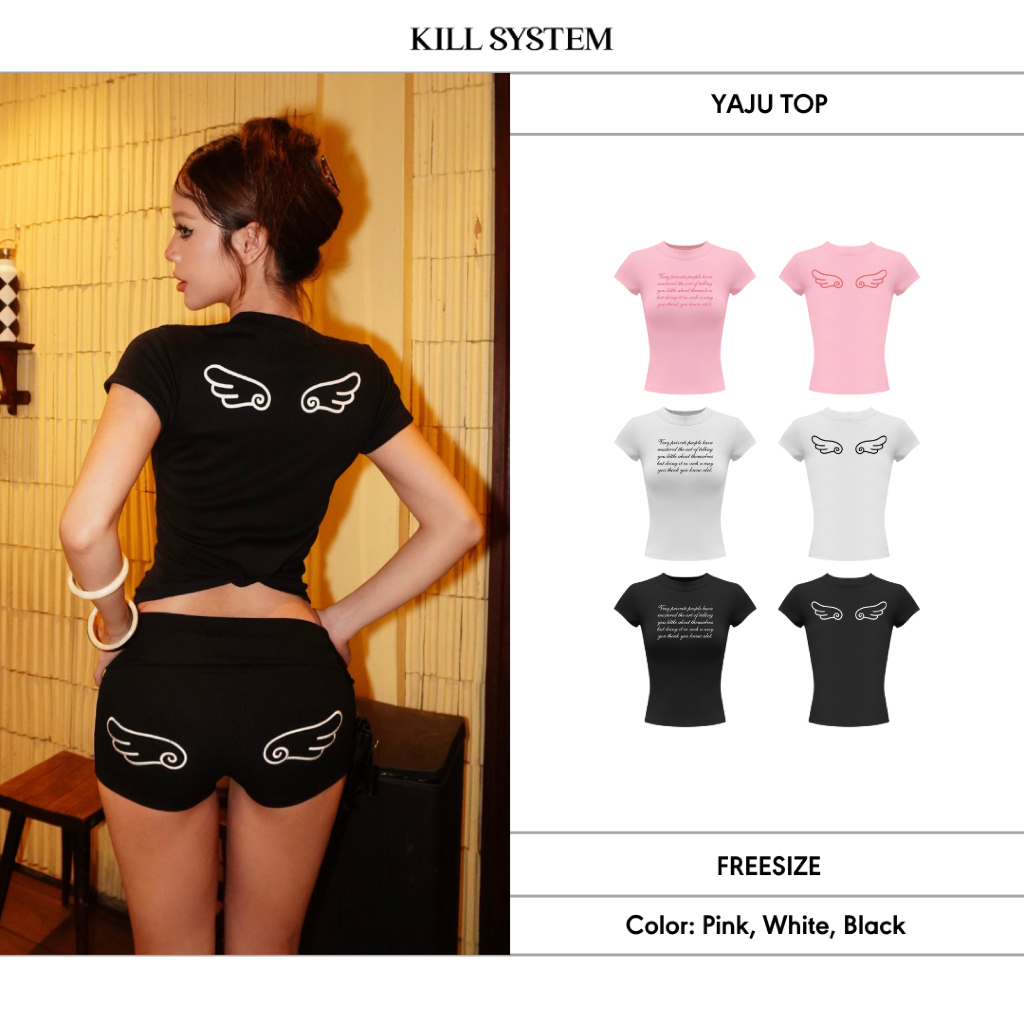 Áo thun thiên thần YAJU - 𝐊𝐈𝐋𝐋 𝐒𝐘𝐒𝐓𝐄𝐌