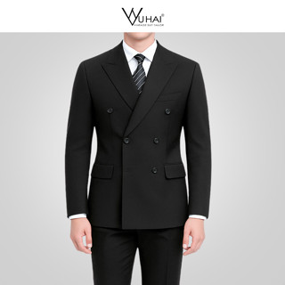 Vest nam 6 cúc đen, Blazer nam đẹp,Bộ suit nam form slim fit, chất vải cao cấp
