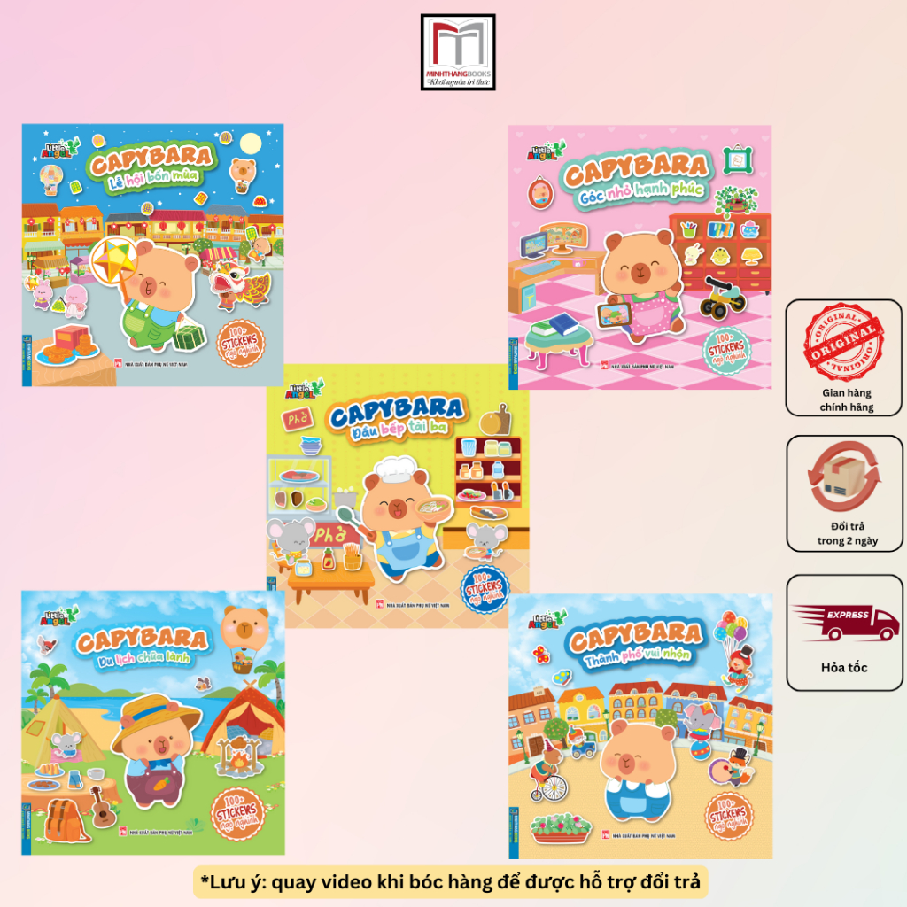 Sách - Sticker CAPYBARA ngộ nghĩnh (100+ sticker)