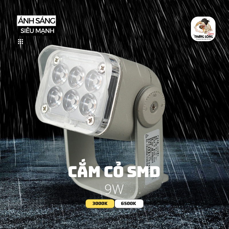 Bộ đèn Cắm Cỏ Chống Chói SMD (by MD Led Lighting), (công suất: 9W), (ánh sáng: vàng/trắng)