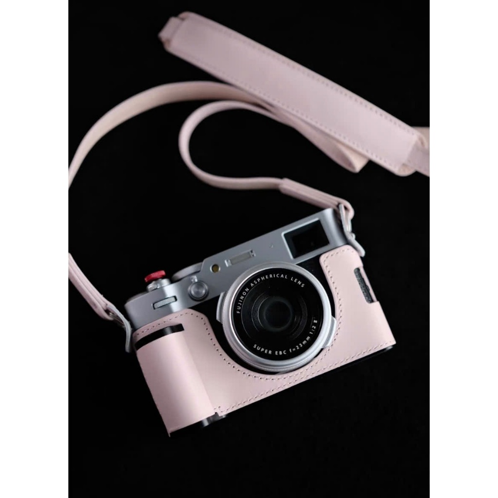 Bao da, Half case  cho máy ảnh Fujifilm X100VI da thật phối đế hợp kim SHELV