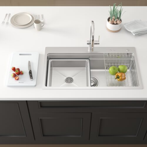 Chậu rửa bát 1 hố chống xước Workstation Sink KN8751TS Dekor, Kích thước 870 x 510 mm
