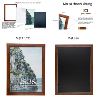 Khung hình nhựa cao cấp thiết kế độc đáo đẹp cả mặt sau có chân chống để bàn / treo tường thương hiệu Optima Frame