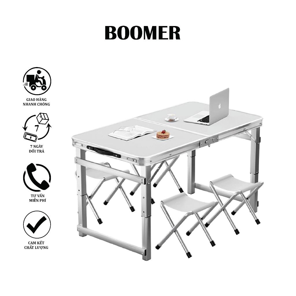 Bộ bàn ghế gấp gọn BOOMER Bộ bàn ghế gấp gọn chất liệu hợp kim nhôm cao cấp, dễ dàng mang đi cắm trạ
