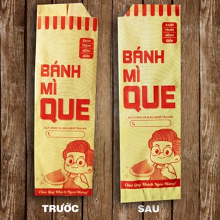 1000 túi BÁNH MÌ QUE (10x27cm) Ngon Ngon - Giấy thực phẩm - Màu đỏ