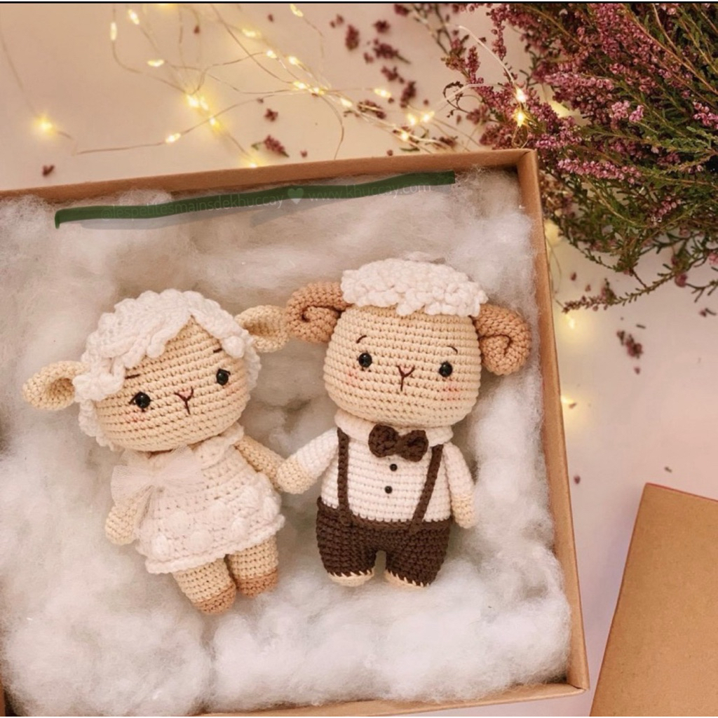 Cừu Daisy nhồi bông móc len