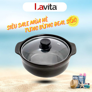 Nồi đất tráng men nắp kính sâu lòng kho thịt cá nấu mì cay chịu nhiệt chống dính đủ kích cỡ