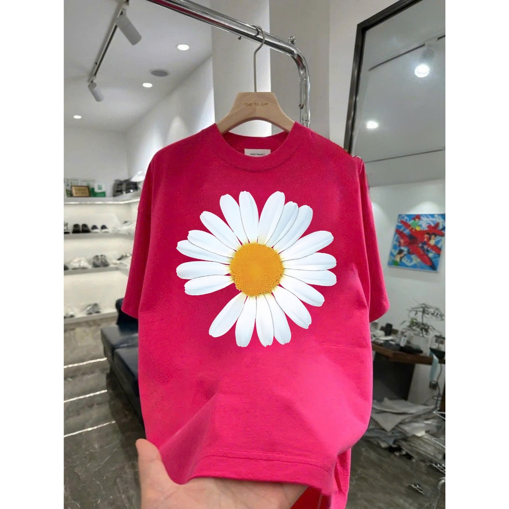 Áo thun Hoa cúc HC01 unisex nam nữ form rộng 100% cotton