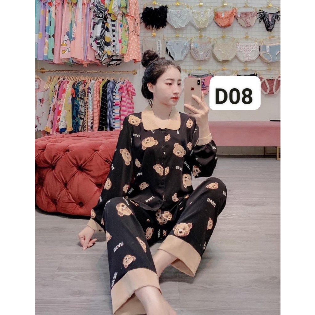 [MUA 6 BỘ GIẢM 70K] Bộ ngủ nữ pijama,set đồ ngủ tay dài quần dài thoáng mát-xuongmaypijamachucanh