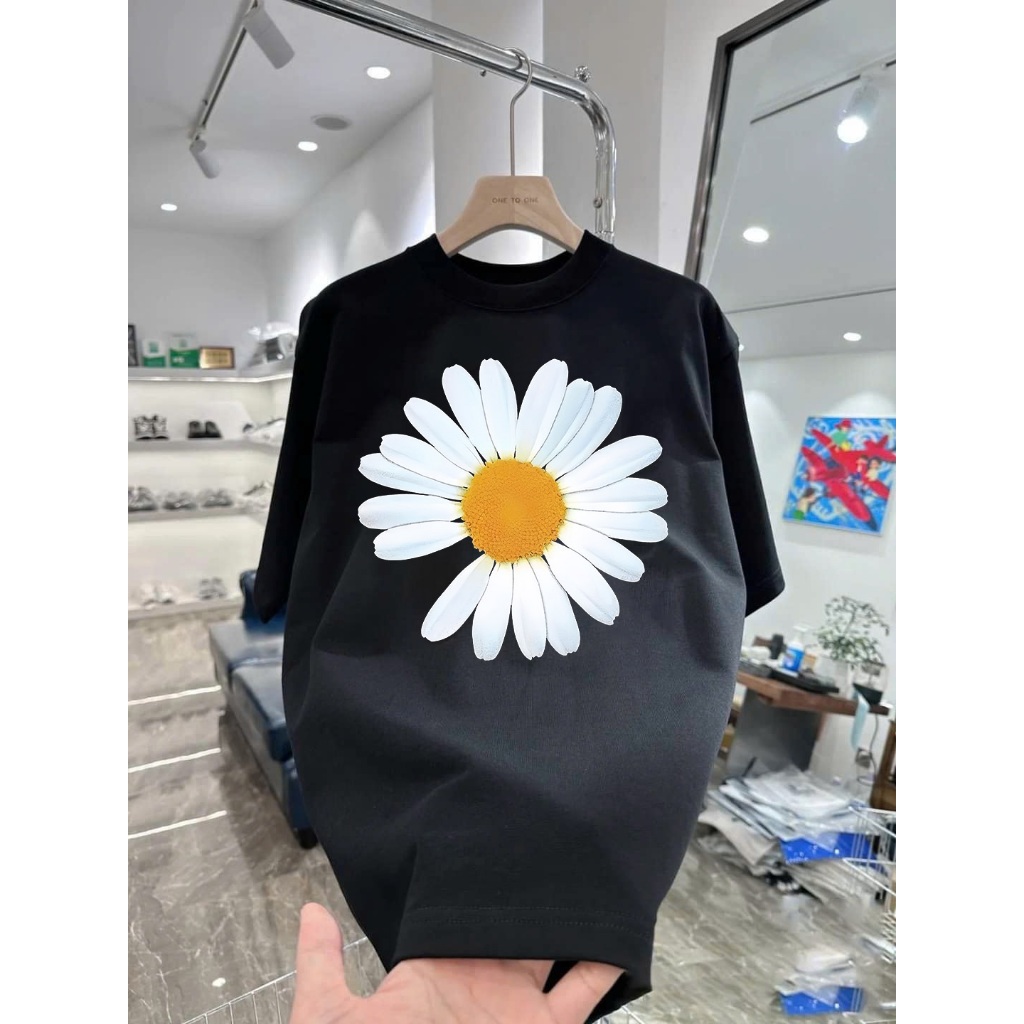 Áo thun Hoa cúc HC01 unisex nam nữ form rộng 100% cotton