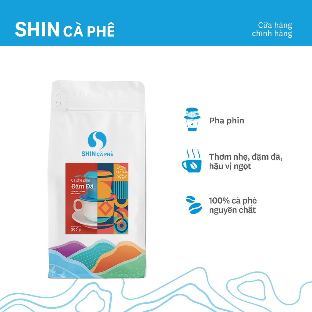 Cà Phê Pha Phin Đậm Đà - SHIN Cà Phê 200g/gói