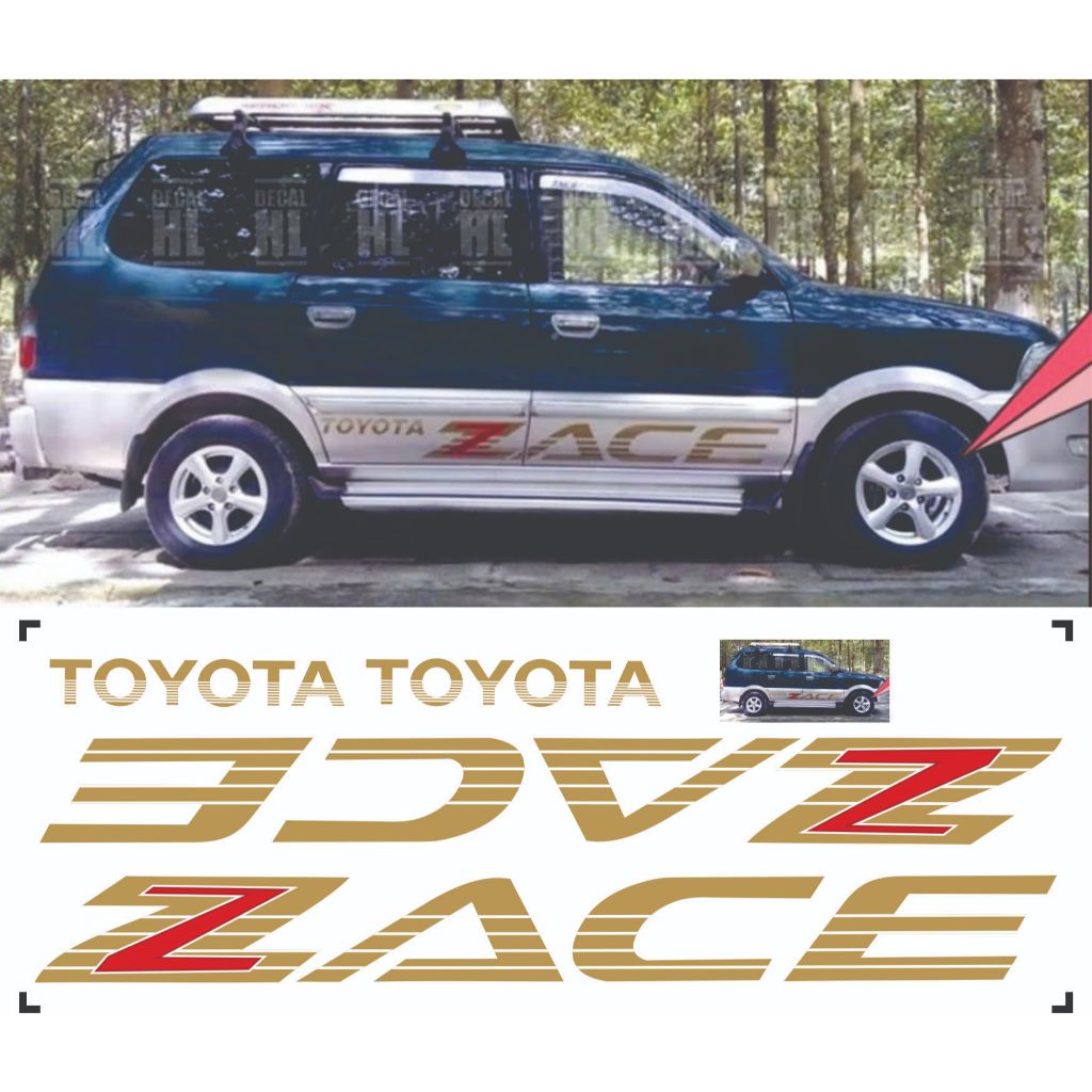 [TEM XE ] Bộ tem dán chân toyota zace. Tem chân xe zace có 2 màu đen , vàng đồng[ BH 02 NĂM ]