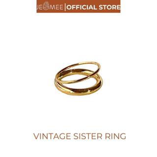 Nhẫn nữ MEE chất liệu titan 2 tầng bản trơn phong cách và cá tính - R3507