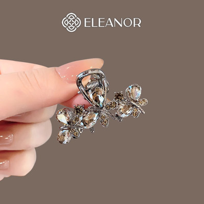 Kẹp tóc mini nữ càng cua Eleanor Accessories đính đá hình hồ điệp phụ kiện tóc kẹp nữa đầu 10146