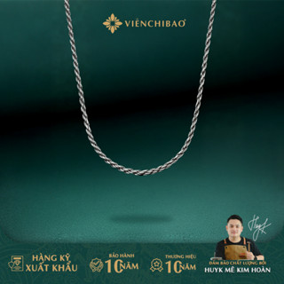 Dây Chuyền Bạc Nam Dạng Xoắn Trơn Nam Tính Phối Mặt Tùy Chọn Bạc Thái 925 - Viễn Chí Bảo D100029