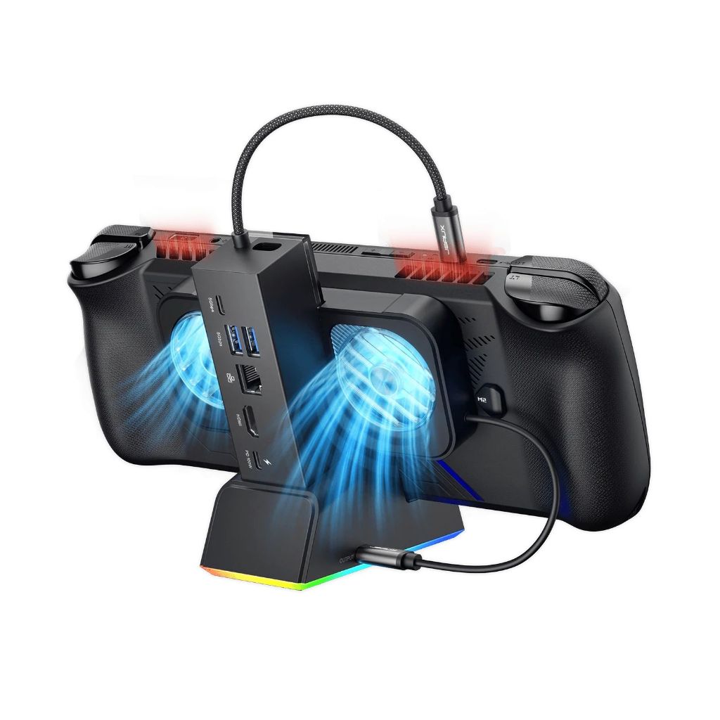 (Mới) Dock Jsaux 7_in_1 RGB hỗ trợ 4K 120hz VRR cho máy game Xbox Rog Ally X, Rog Ally, Legion Go, S