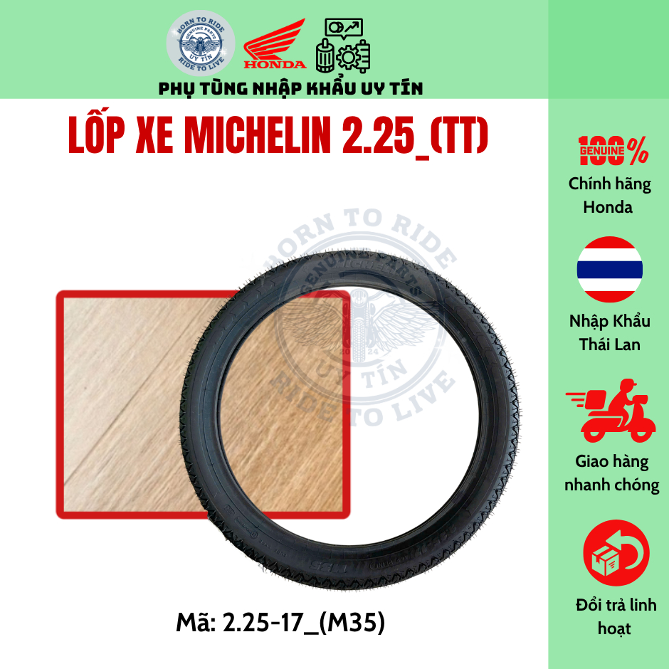 Lốp Xe Michelin 2.25_(TT) Nhập Khẩu Chính Hãng | 2.25-17_(M35)