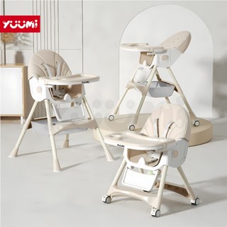 Ghế Ăn Dặm Cho Bé Yuumi Gấp Gọn Có Bánh Xe Chiều Cao Có Thể Điều Chỉnh Phù Hợp Từ 6 Tháng Đến 6 Tuổi Có Đệm Để Chân-2025