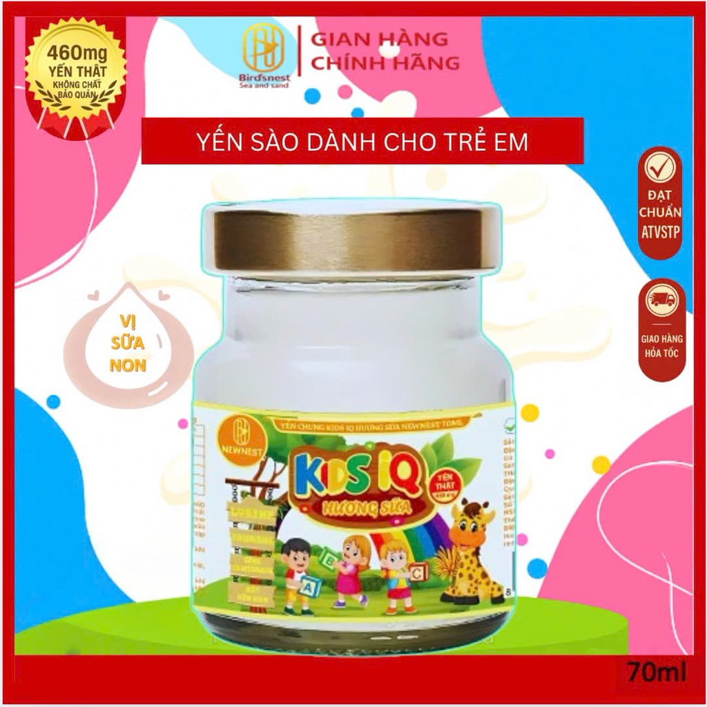 10 Hủ Yến Sào chưng sẵn  Newnest chứa 460mg Yến Thật , dễ hấp thu ,  Vị Sữa dành cho bé , ngon bổ dưỡng hủ 70ml