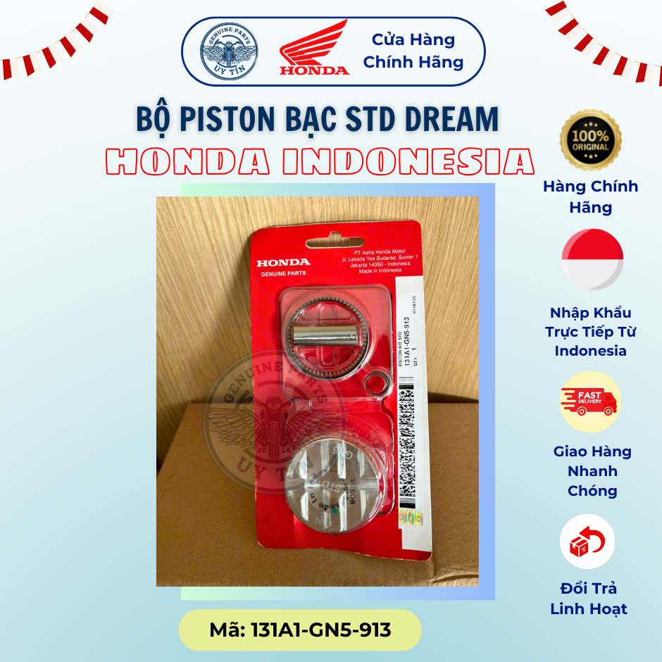 Bộ Piston Bạc STD Dream Nhập Khẩu Chính Hãng | 131A1-GN5-913